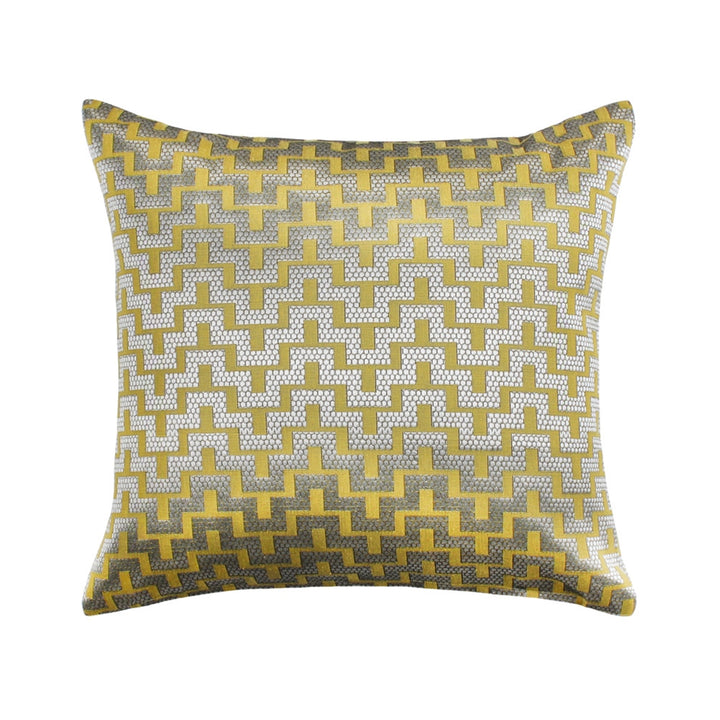 Mazy Silver Green Throw Pillow