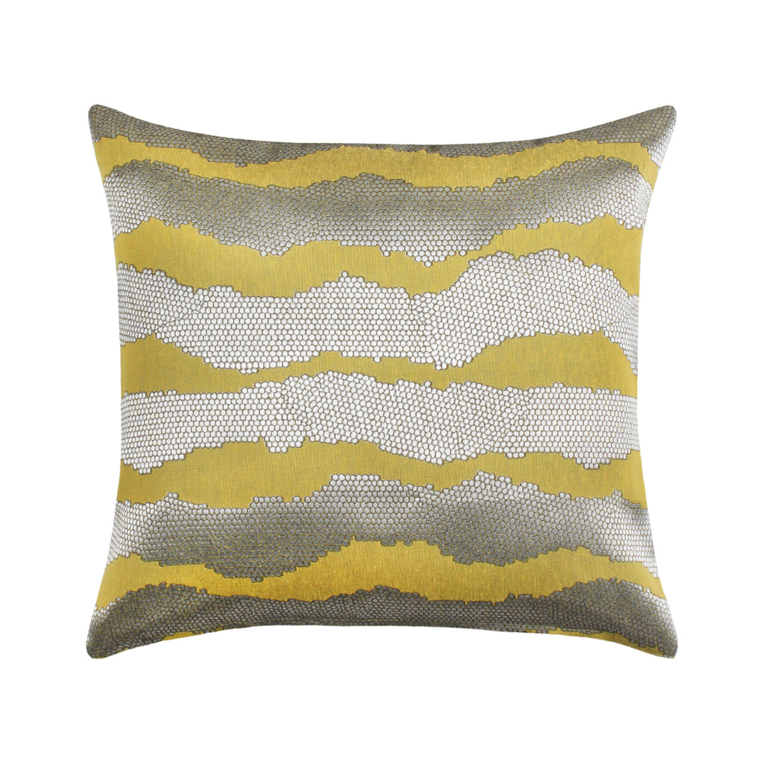 Mazy Green Silver Stripe Throw Decorative Pillow Cover