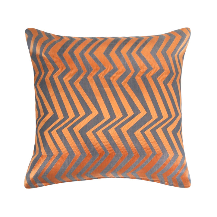Charcoal & Orange Ziggy Throw Pillow