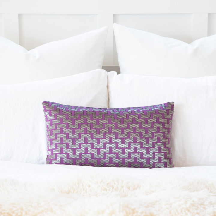 Mazy Purple Champaign Decorative Throw Pillow Cover