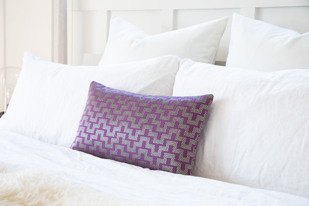 Mazy Purple Champaign Decorative Throw Pillow Cover