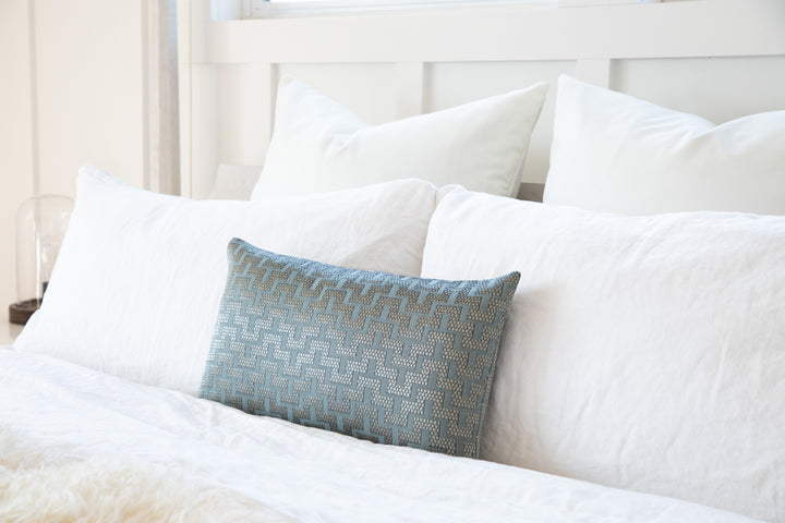 Mazy Bluish Silver Gray Throw Decorative Pillow Cover
