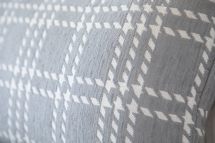 Belgian Heavyweight Home Decor Fabric Light Gray White Checkered Jacquard Woven Decorative European Sham Pillow Cover
