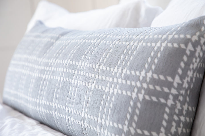 Belgian Checkered Gray White Jacquard Maternity Pregnancy Long Body Pillow Cover