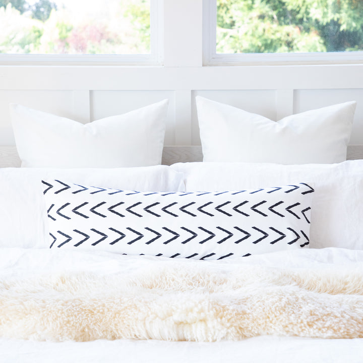Black and White Modern Maternity Pregnancy Long Body Pillow Cover