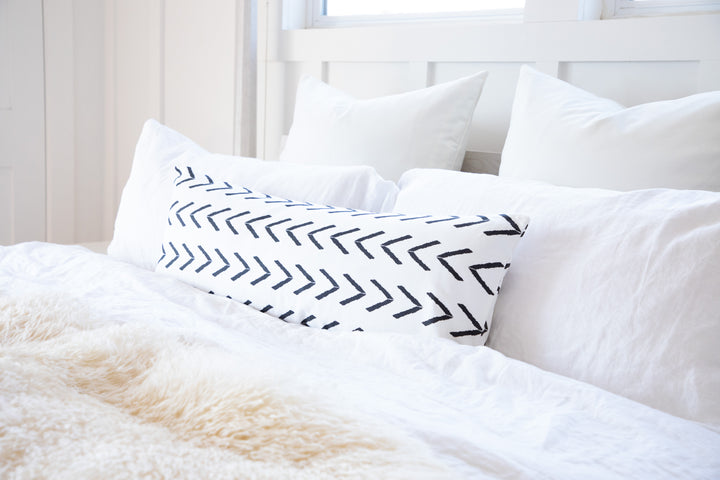 Black and White Modern Maternity Pregnancy Long Body Pillow Cover