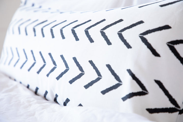 Black and White Modern Maternity Pregnancy Long Body Pillow Cover