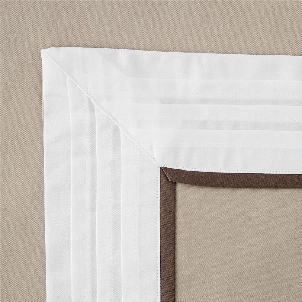 Sateen Beige Pintuck Flange Sham Pillow