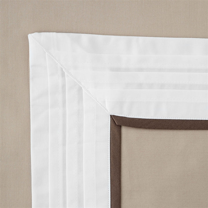 Sateen Beige Pintuck Flange Sham Pillow
