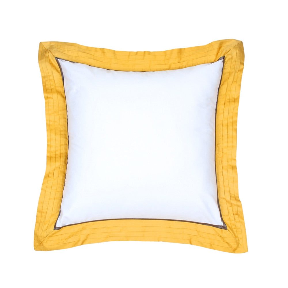 Sateen Mustard Pintuck Flange Sham Pillow