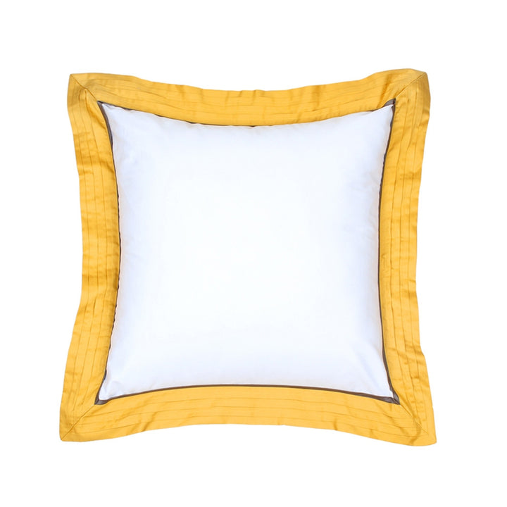 Sateen Mustard Pintuck Flange Sham Pillow