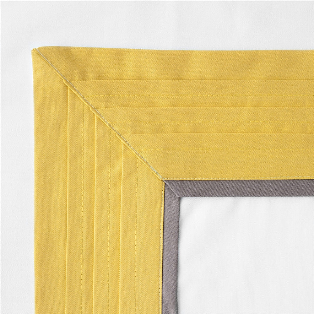 Sateen Mustard Pintuck Flange Sham Pillow