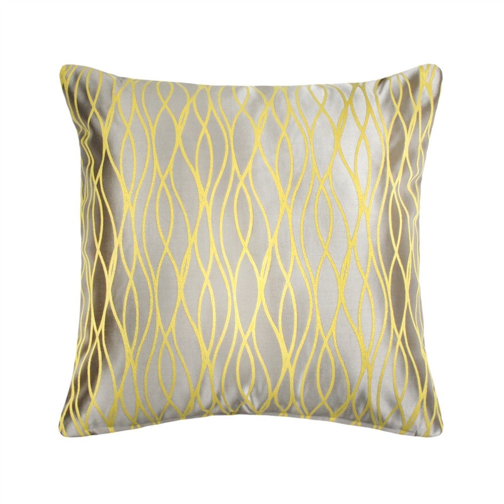 Citron Gray Swirl Throw Pillow