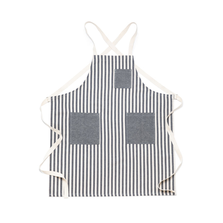 Stripe Airy Cotton Apron (Regular Size / Cross Back)
