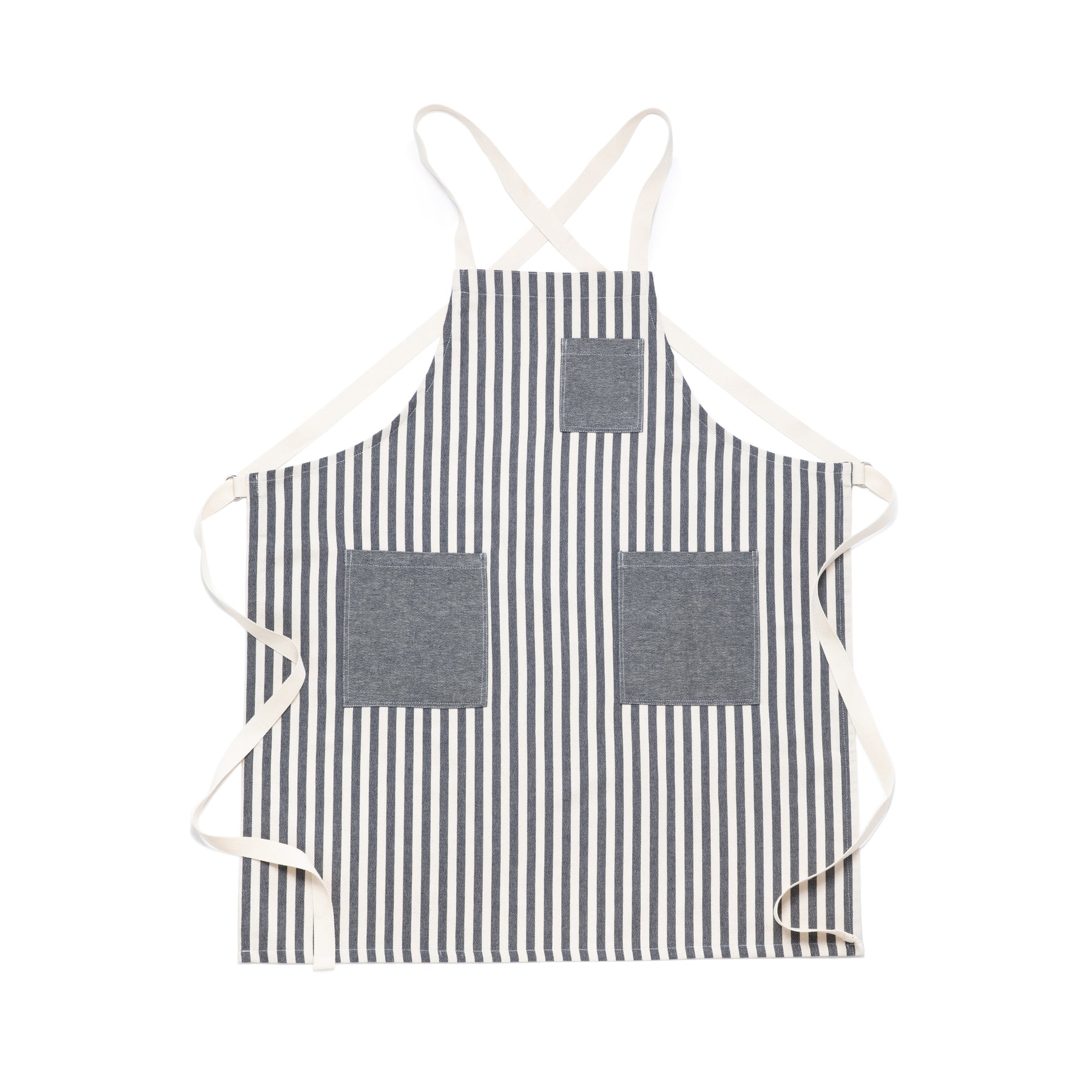 Lightweight Cotton Striped Chef's Kitchen Apron with Chest Pocket | LaCozi