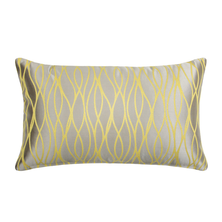 Citron Yellow Gray Swirl Decorative Pillow Cover