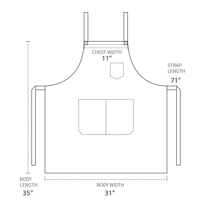 Cross Back Chef's Apron (Regular Size / Chest Pocket)
