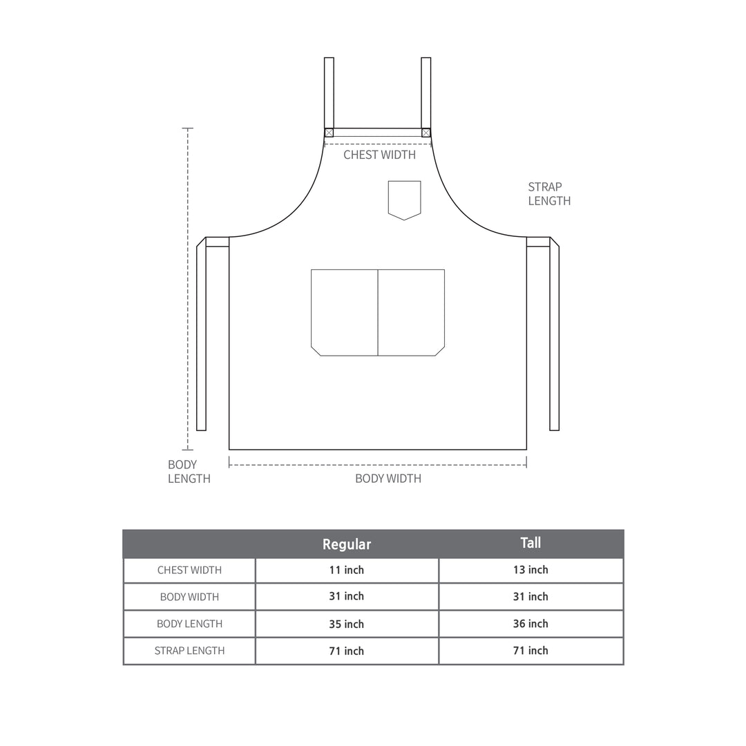 Cross Back Chef's Apron (Regular Size / Chest Pocket)