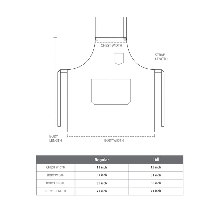 Cross Back Chef's Apron (Regular Size / Chest Pocket)