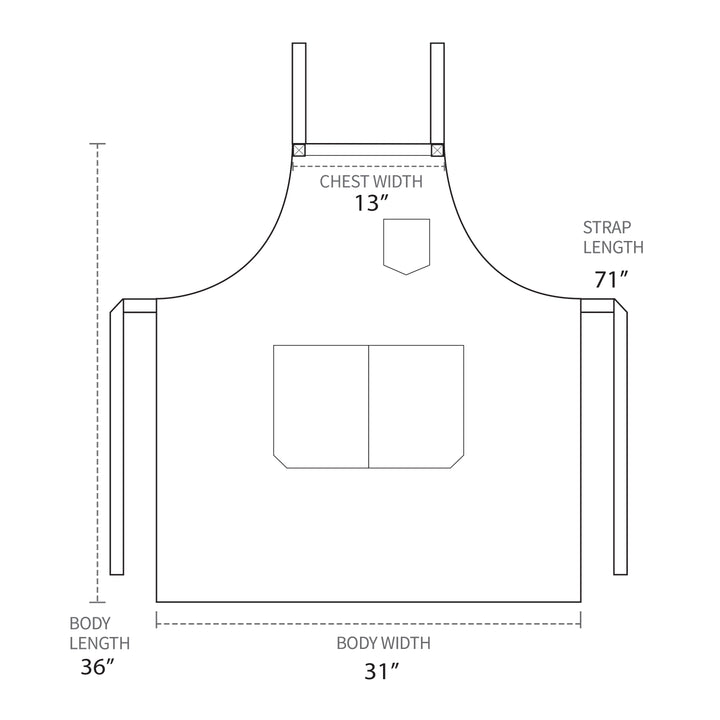 Cross Back Chef's Apron (Tall Size / Chest Pocket)