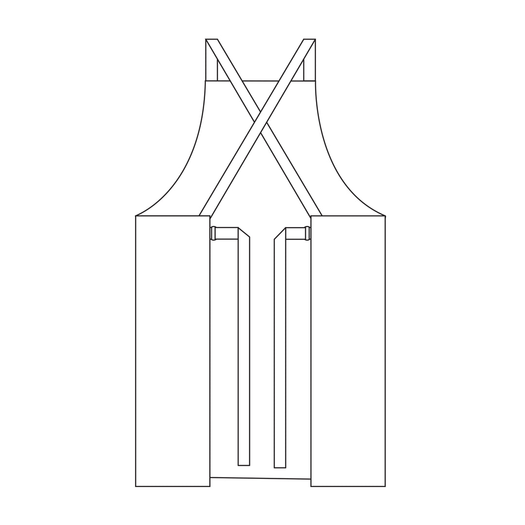 Stripe Airy Cotton Apron (Regular Size / Cross Back)
